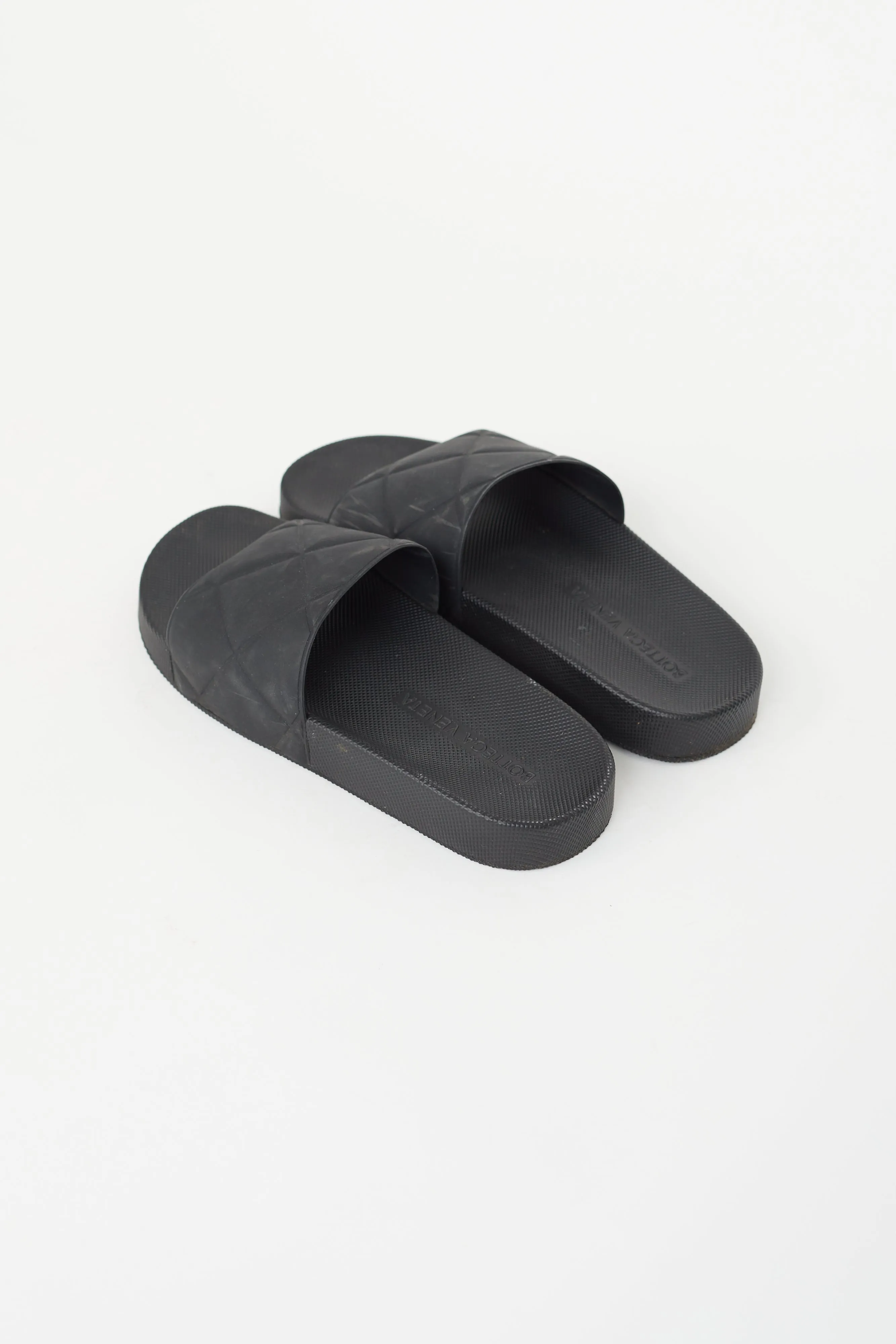 Black Quilted  Slide