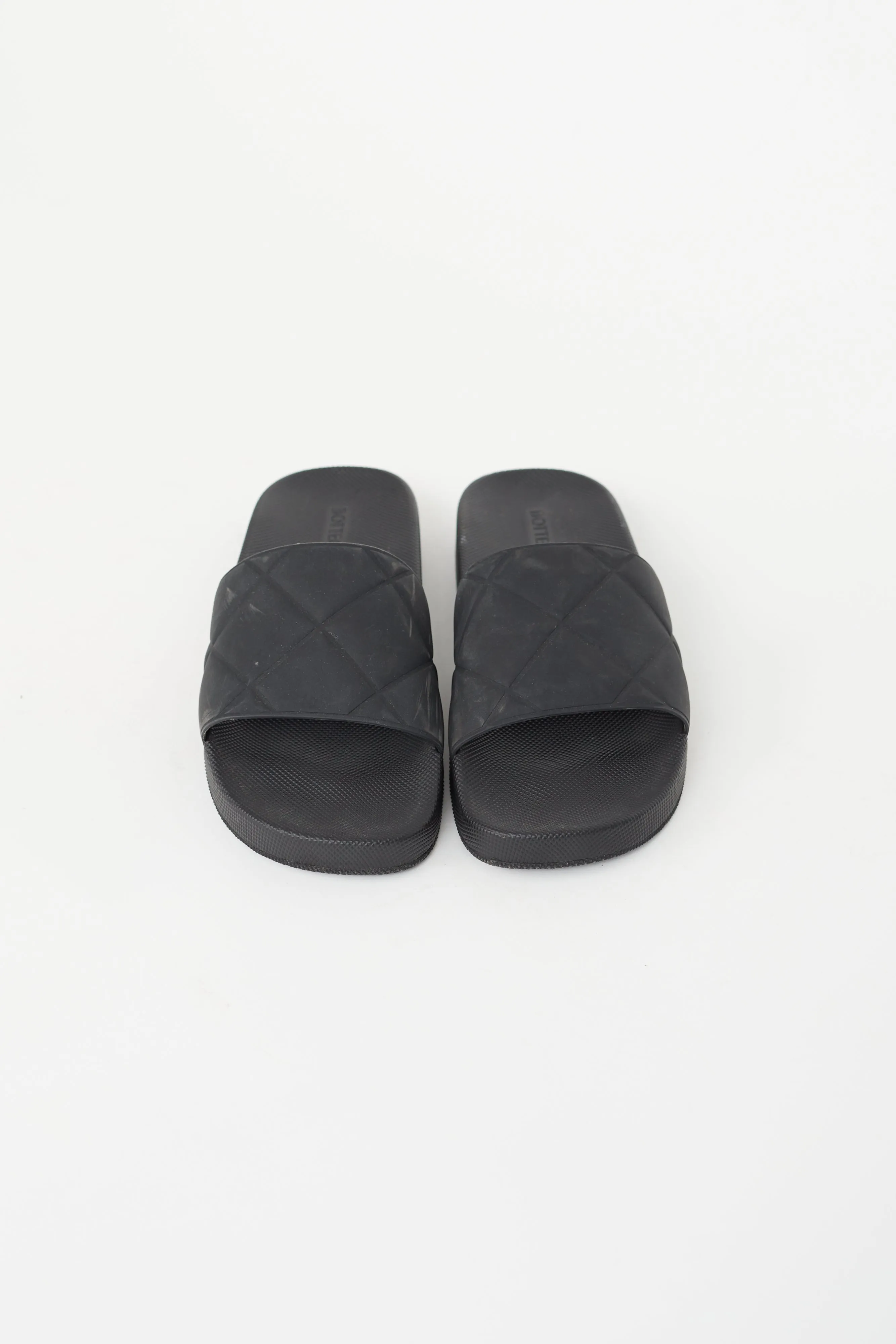 Black Quilted  Slide