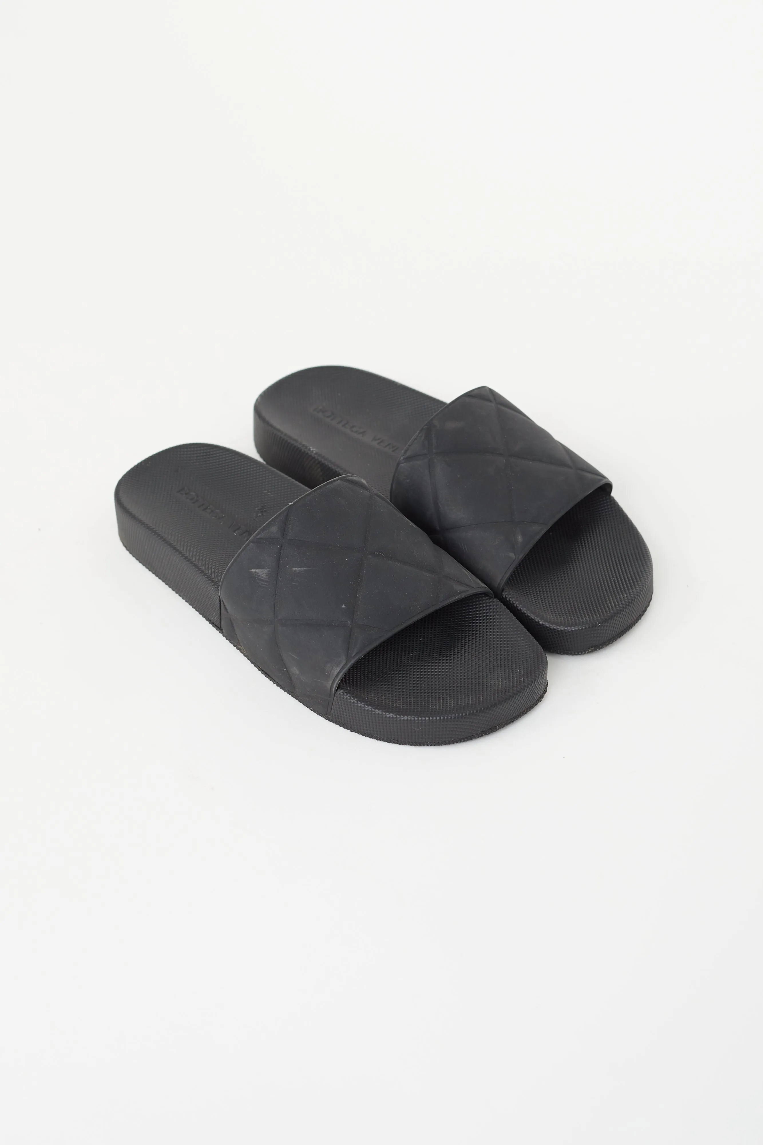 Black Quilted  Slide
