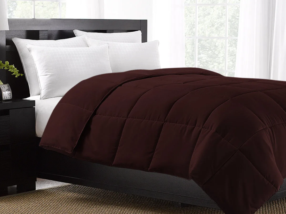 Brown Exquisite Hotel Collection Down Alternative Comforter / Twin Size