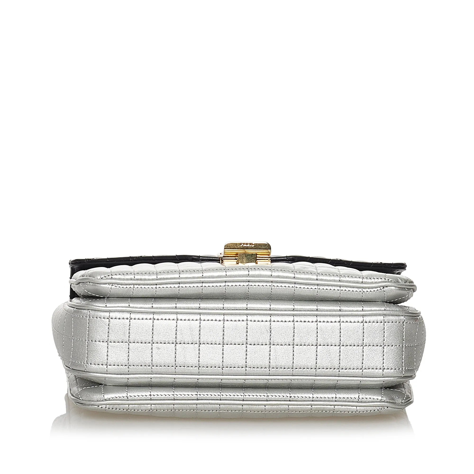 Celine Medium Bicolor C Quilted Leather Shoulder Bag