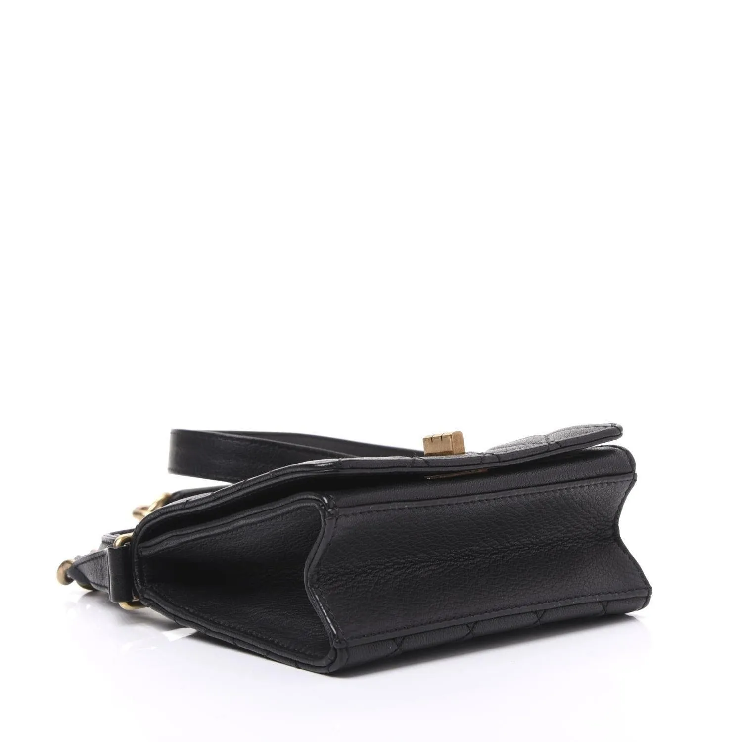 Chanel 2013 Small Mini Kelly Top Handle Quilted Caviar Reissue Classic Flap Bag