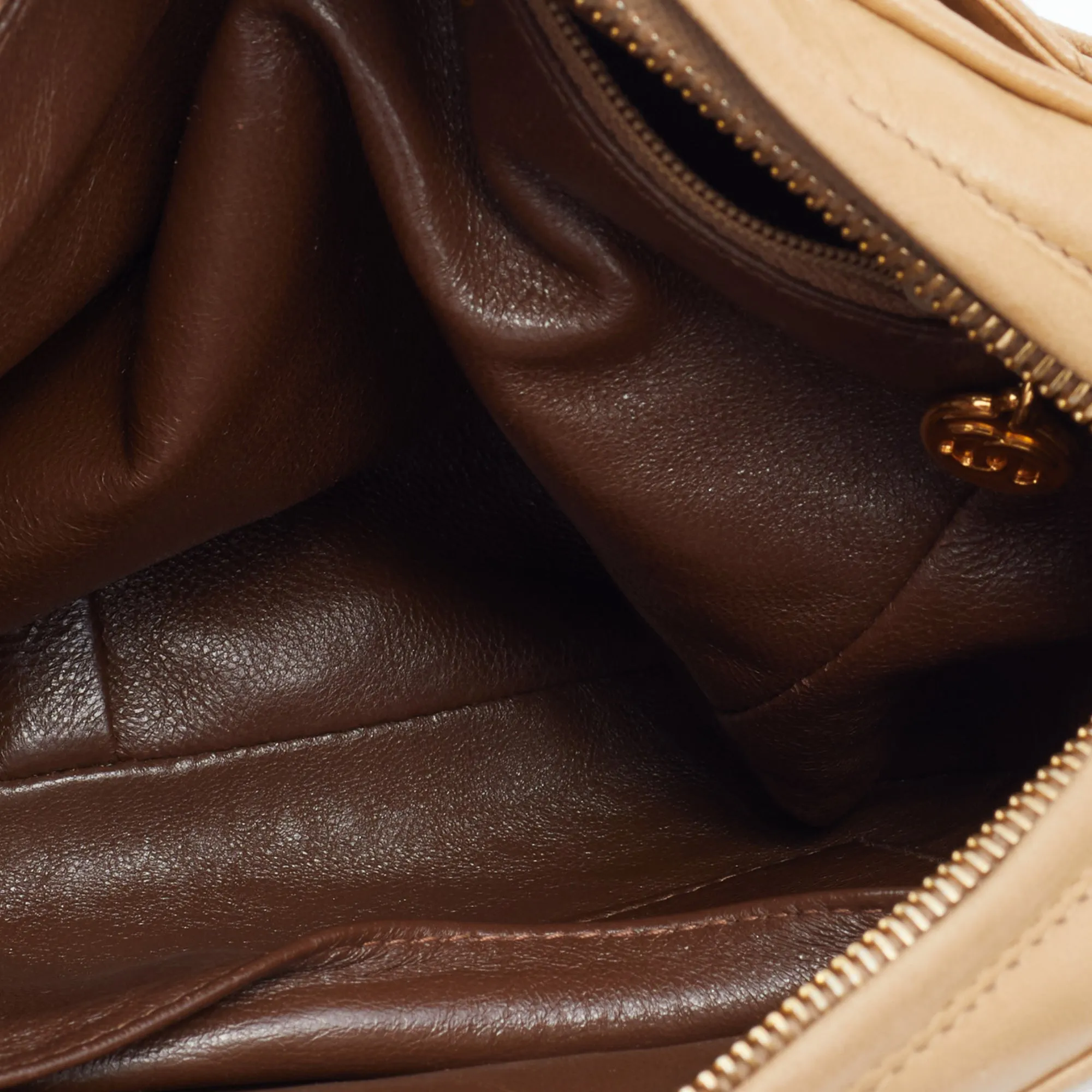 Chanel Beige Quilted Leather Vintage Camera Bag