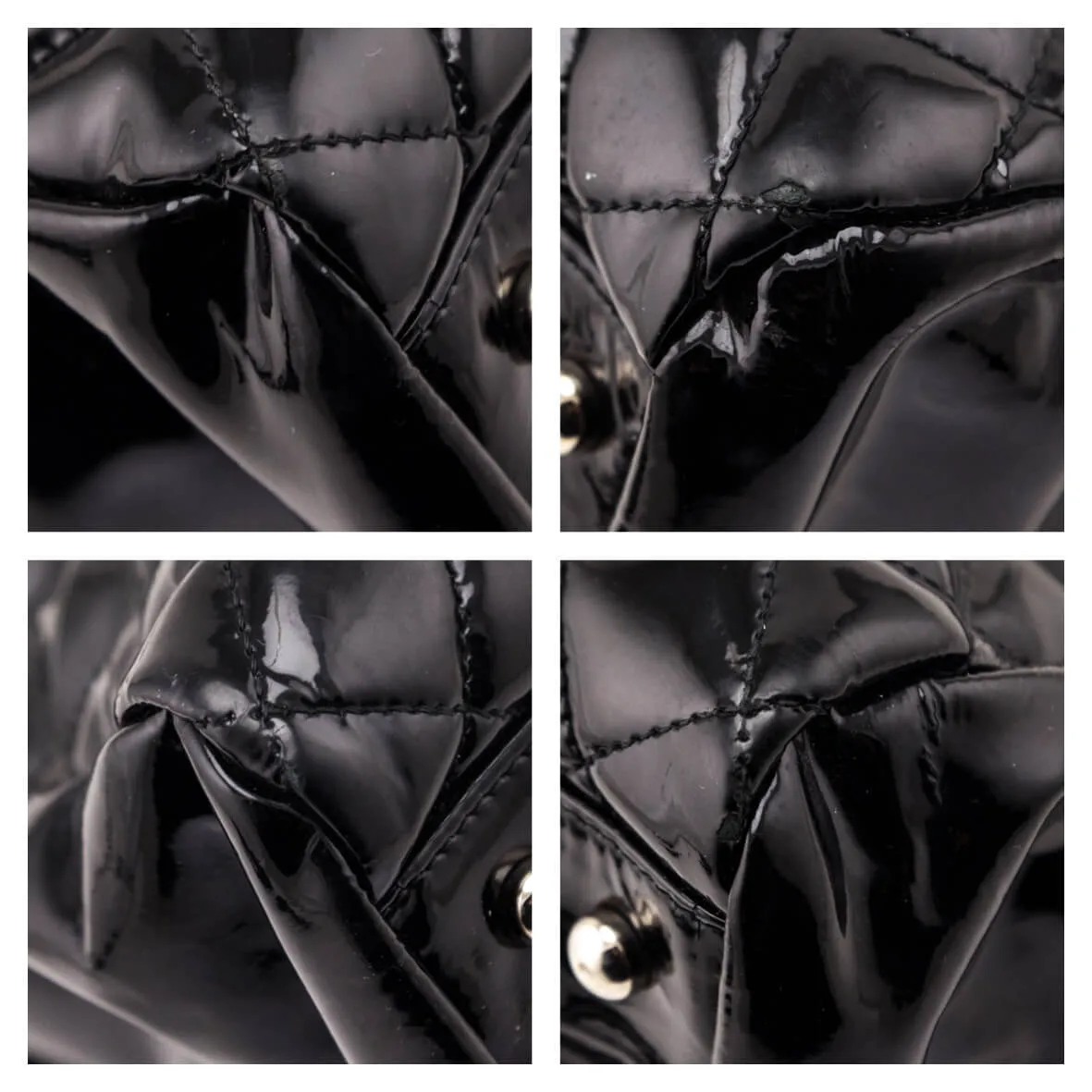 Chanel Black Patent Quilted Large Just Mademoiselle Bowling Bag