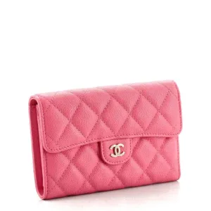 CHANEL CAVIAR QUILTED TRIFOLD CLASSIC FLAP WALLET