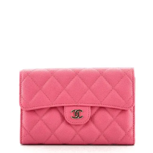 CHANEL CAVIAR QUILTED TRIFOLD CLASSIC FLAP WALLET