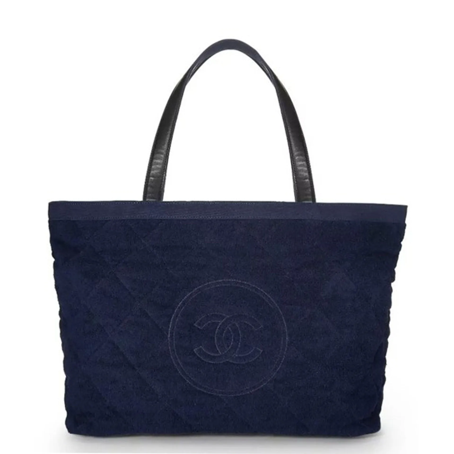 Chanel Timeless Tote XL Navy Blue Beach Bag