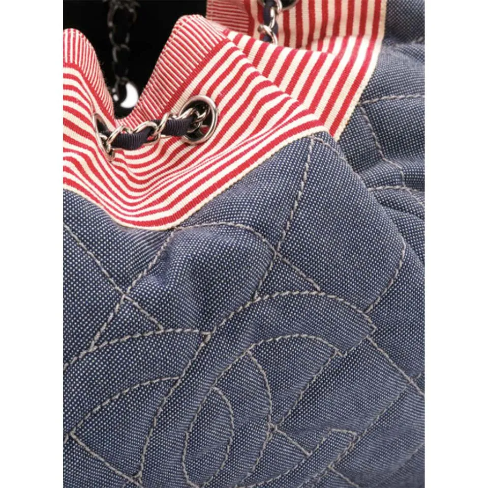 Chanel Vintage Diamond Quilted Drawstring Tote