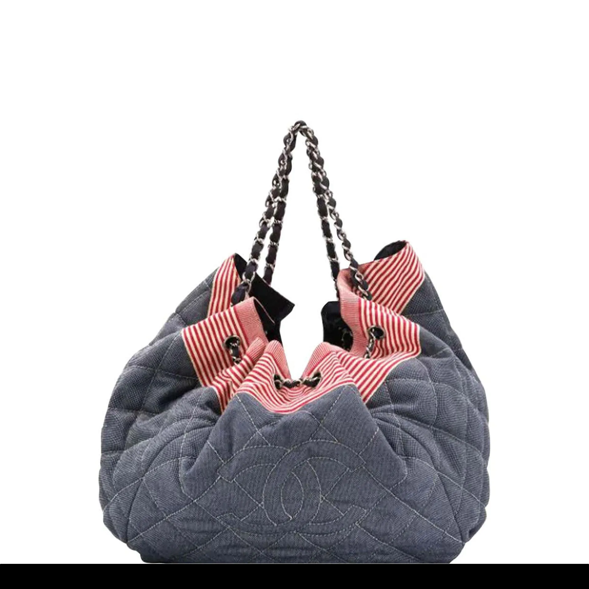 Chanel Vintage Diamond Quilted Drawstring Tote