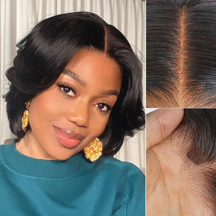 Crazy Wednesday | 1 SEC INSTALL WIG | Elegant Boss Vibe Short Pixie Cut Natural Black / Ombre Brown Glueless Minimalist HD Lace Wig Pre Cut Lace