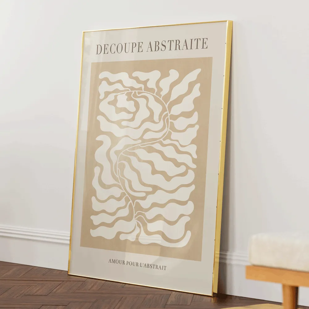 Decoupe Abstraite - Beige Abstract Art Paintings