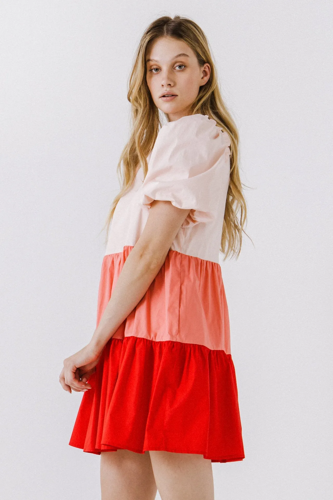English Factory - Colorblock Babydoll Dress