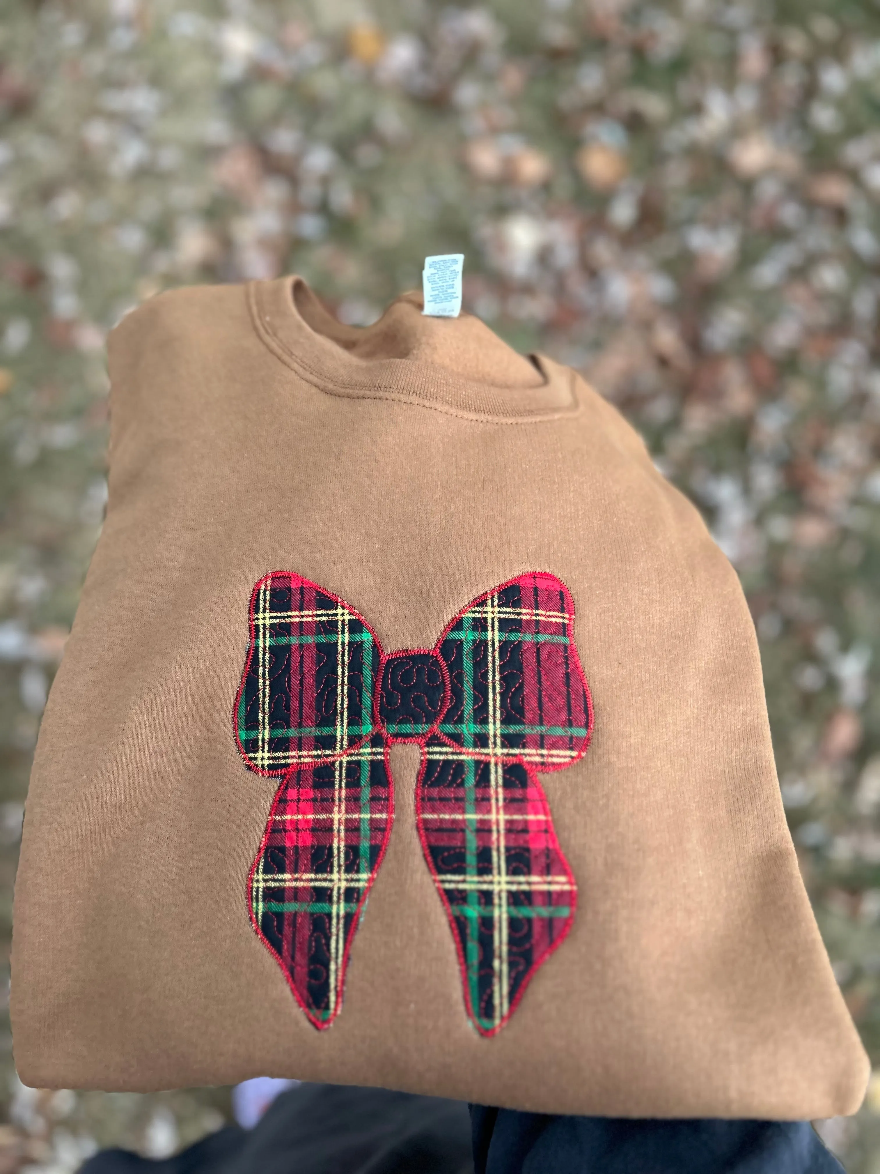 Oversized Bow Holiday Sweatshirt