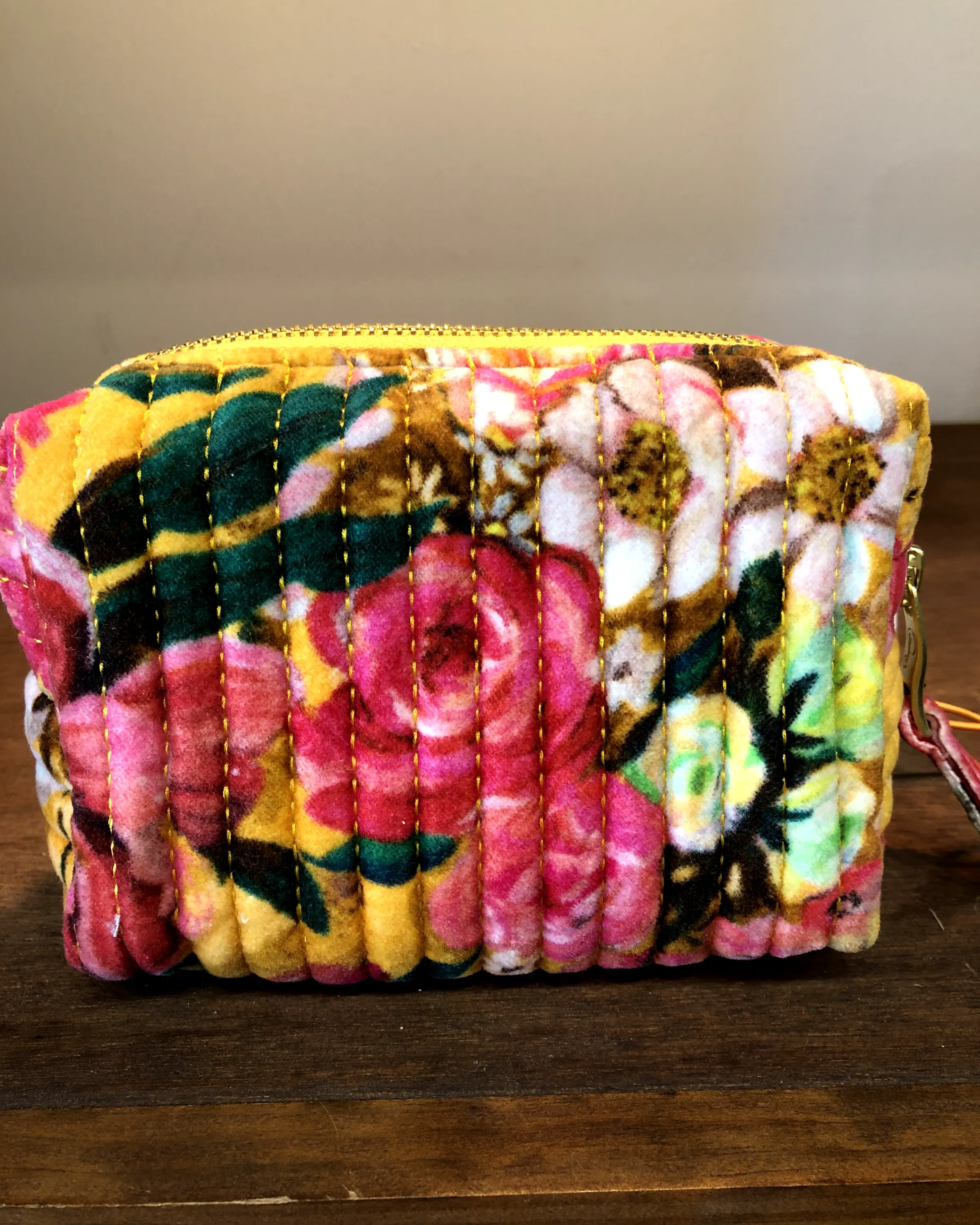 Powder Design Quilted Vanity Bag Impressionist Mustard