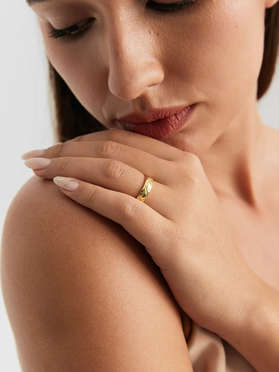 Quilted Band Ring