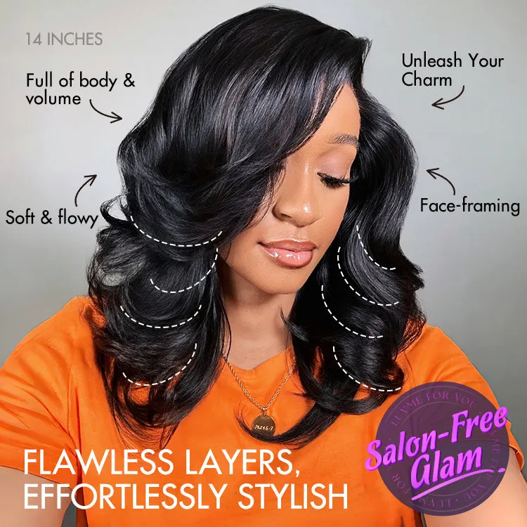 VIP ONLY | Effortlessly Chic Layered Haircut Wavy Glueless HD Minimalist Lace Short Wig