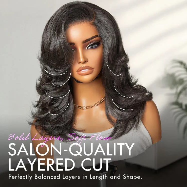 VIP ONLY | Effortlessly Chic Layered Haircut Wavy Glueless HD Minimalist Lace Short Wig