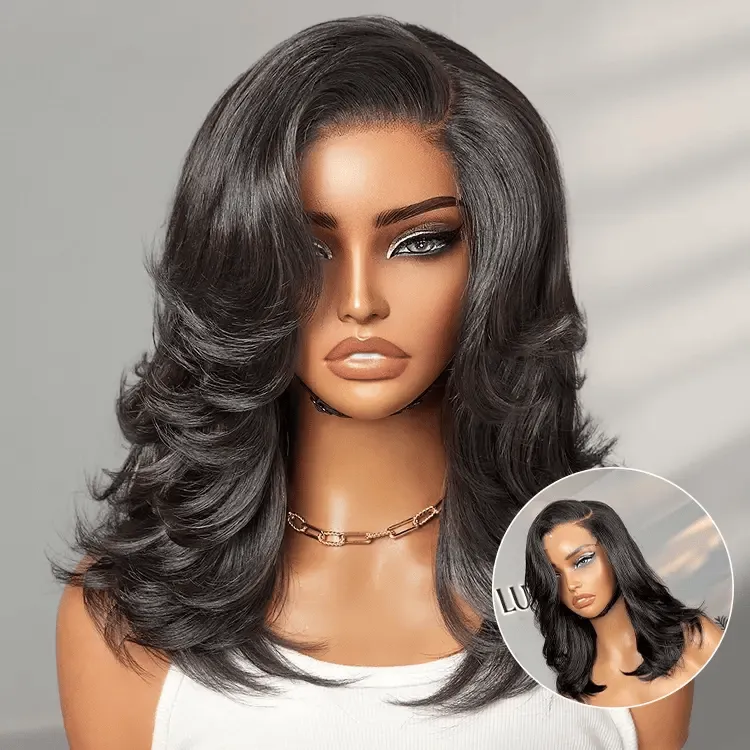 VIP ONLY | Effortlessly Chic Layered Haircut Wavy Glueless HD Minimalist Lace Short Wig
