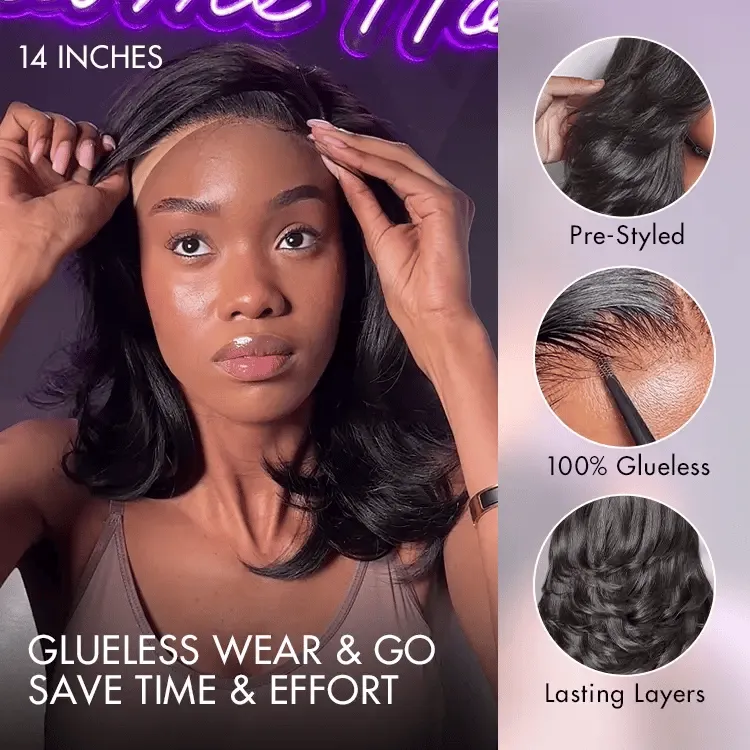 VIP ONLY | Effortlessly Chic Layered Haircut Wavy Glueless HD Minimalist Lace Short Wig