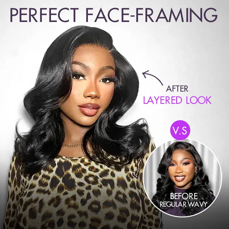 VIP ONLY | Effortlessly Chic Layered Haircut Wavy Glueless HD Minimalist Lace Short Wig