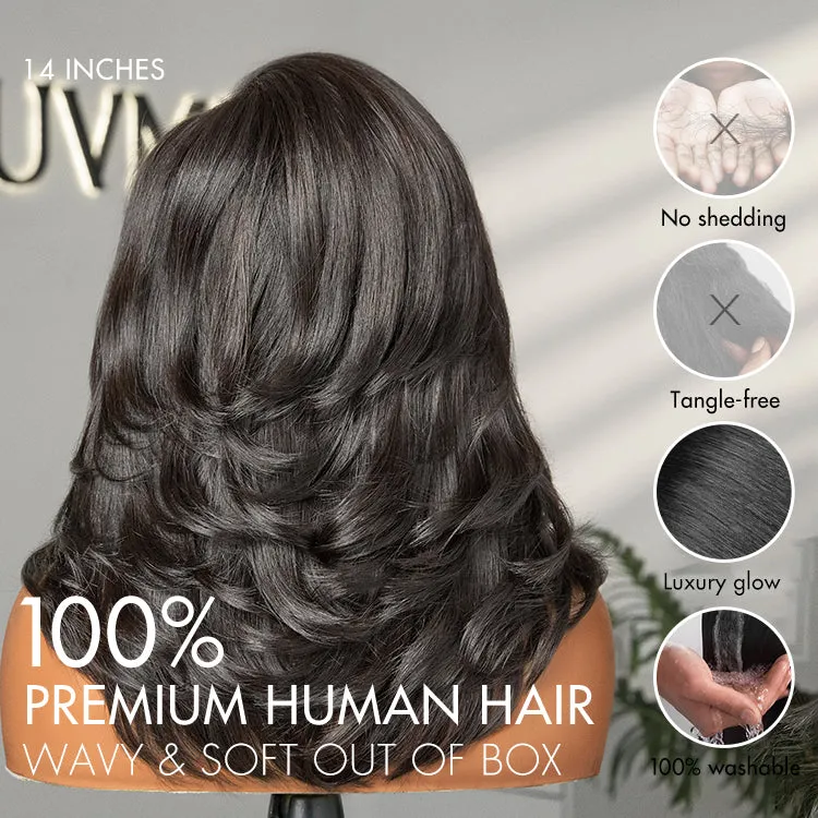 VIP ONLY | Effortlessly Chic Layered Haircut Wavy Glueless HD Minimalist Lace Short Wig