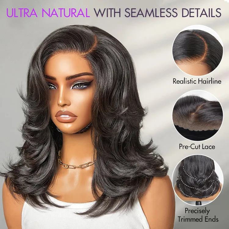 VIP ONLY | Effortlessly Chic Layered Haircut Wavy Glueless HD Minimalist Lace Short Wig