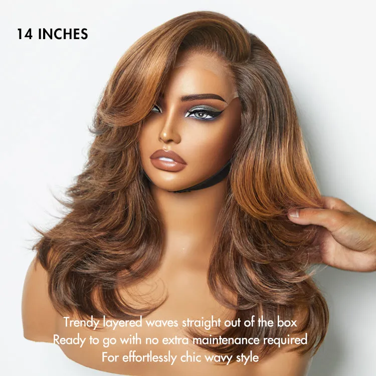 VIP ONLY | Effortlessly Chic Layered Haircut Wavy Glueless HD Minimalist Lace Short Wig