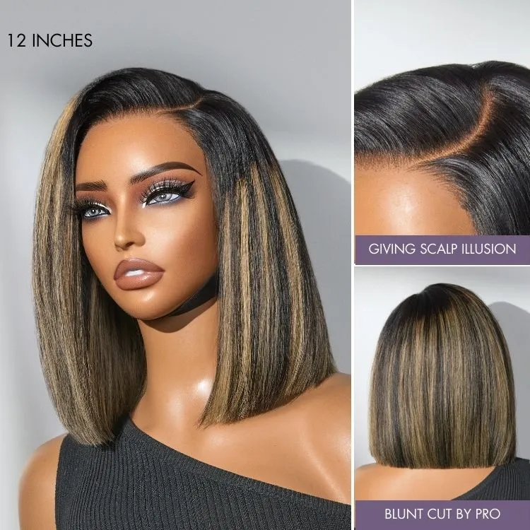 VIP ONLY | Luvme All-Day Comfort Wig Blonde Highlight Blunt Cut Bob Glueless Minimalist HD Lace Short Bob Wig Pre-Cut Lace