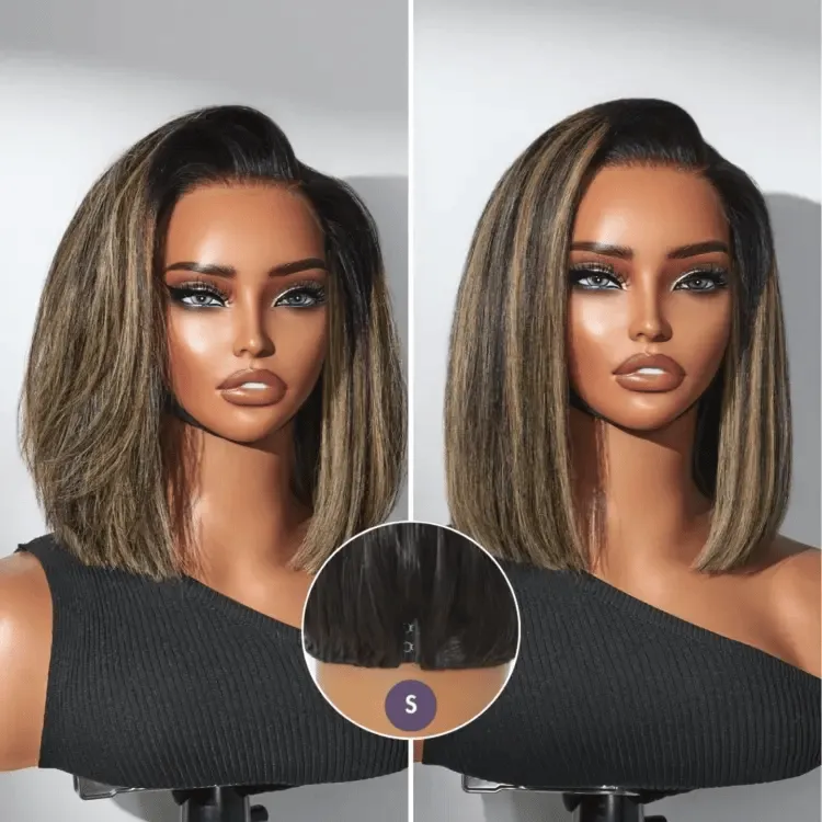 VIP ONLY | Luvme All-Day Comfort Wig Blonde Highlight Blunt Cut Bob Glueless Minimalist HD Lace Short Bob Wig Pre-Cut Lace