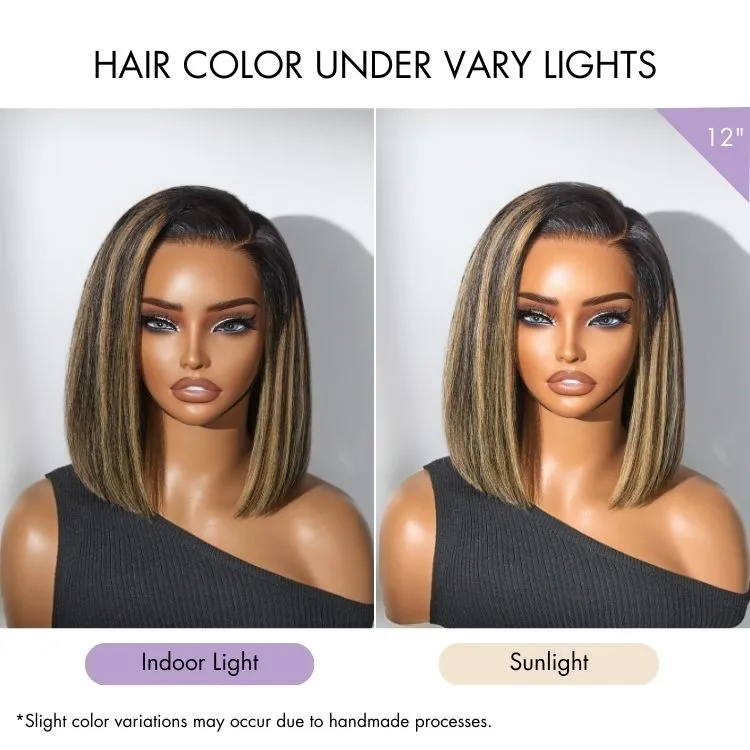 VIP ONLY | Luvme All-Day Comfort Wig Blonde Highlight Blunt Cut Bob Glueless Minimalist HD Lace Short Bob Wig Pre-Cut Lace